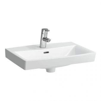 Praustuvas Laufen PRO N 560x420x70 mm, su 1 anga maišytuvui viduryje, spalva - balta LCC (LAUFEN Clean Coat) 